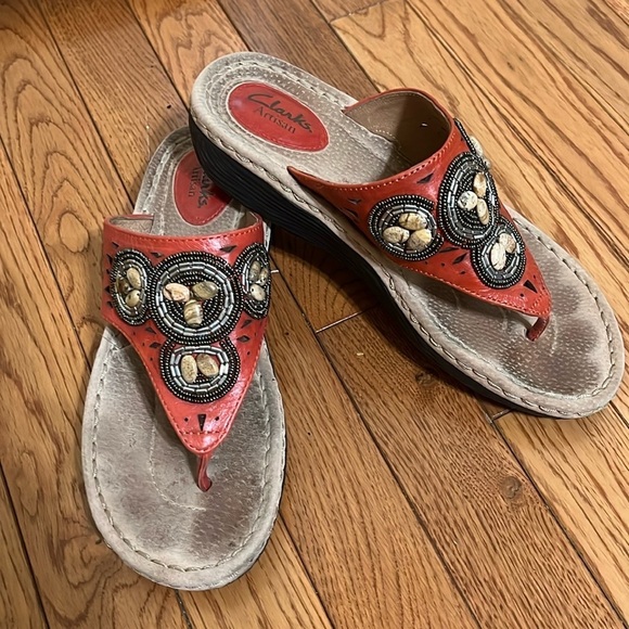 Clarks Beaded Sandals Size 8m - Picture 2 of 8